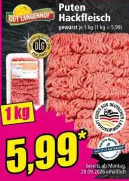 Norma GUT LANGENHOF Puten Hackfleisch Angebot
