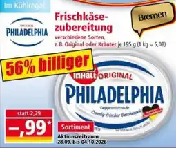 Norma Frischkäsezubereitung Philadelphia Angebot