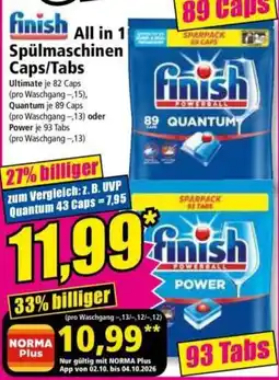 Norma finish All in 1 Spülmaschinen Caps/Tabs Angebot