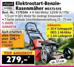 Norma Schepbach Elektrostart-Benzin-Rasenmäher MS173-51E Angebot