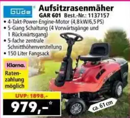 Norma GÜDE Aufsitzrasenmäher GAR 601 Angebot