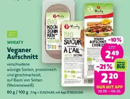 Biomarkt WHEATY Veganer Aufschnitt Angebot