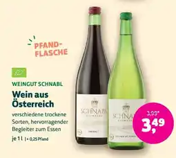 Biomarkt WEINGUT SCHNABL Wein aus Österreich Angebot