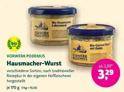 Biomarkt VORWERK PODEMUS Hausmacher-Wurst Angebot