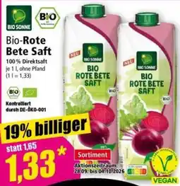 Norma Bio-Sonne Bio-Rote Bete Saft Angebot