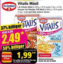 Norma Dr.Oetker Vitalis Müsli Angebot