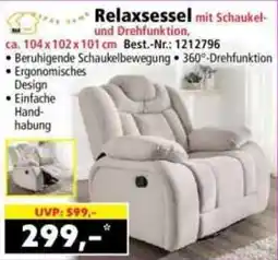 Norma Relaxsessel mit Schaukel- und Drehfunktion Angebot