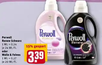 REWE Perwoll Renew Schwarz 24 WL oder Wolle & Feines 20 WL Angebot