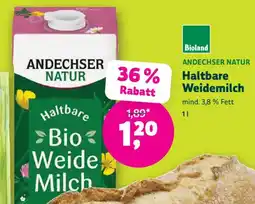 Biomarkt ANDECHSER NATUR Haltbare Weidemilch Angebot