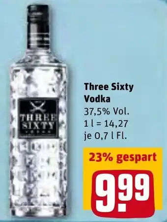 REWE Three Sixty Vodka 0,7L Angebot