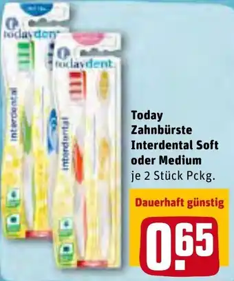 REWE Today Zahnbürste Interdental Soft oder Medium Angebot