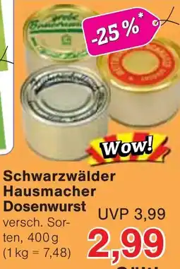Wiglo Wunderland Schwarzwälder Hausmacher Dosenwurst Angebot