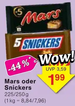 Wiglo Wunderland Mars oder Snickers Angebot