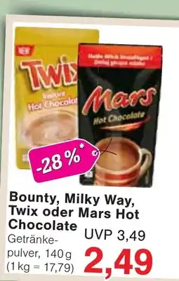 Wiglo Wunderland Bounty, Milky Way, Twix oder Mars Hot Chocolate Angebot