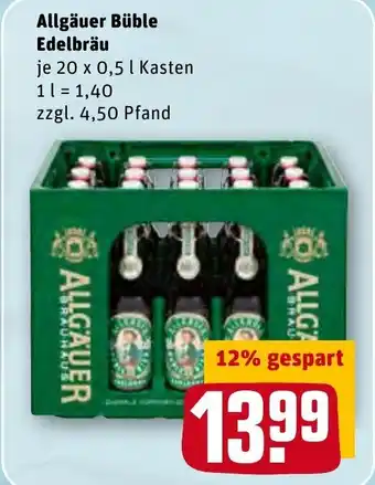 REWE Allgäuer Büble Edelbräu 20x0,5L Angebot