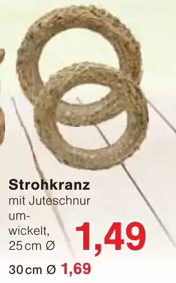 Wiglo Wunderland Strohkranz mit Juteschnur umwickelt Angebot