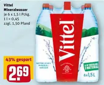 REWE Vittel Mineralwasser 6x1,5L Angebot