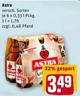 REWE Astra 6x0,33L Angebot