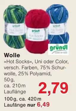 Wiglo Wunderland Wolle »Hot Socks«, Uni oder Color Angebot