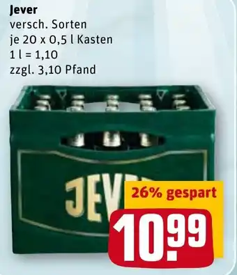 REWE Jever 20x0,5L Angebot