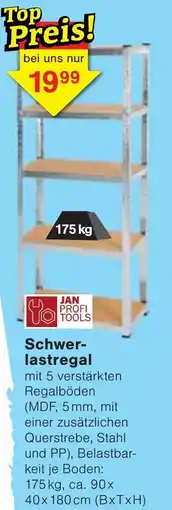 Wiglo Wunderland Schwerlastregal JAN PROFI TOOLS Angebot