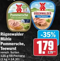 HIT Rügenwalder Mühle Pommersche, Teewurst Angebot