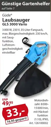 Sonderpreis Baumarkt Güde Laubsauger GLS 3000 Vario Angebot