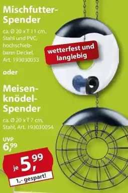 Sonderpreis Baumarkt Mischfutter- Spender oder Meisenknödel- Spender Angebot