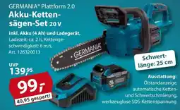 Sonderpreis Baumarkt GERMANIA Plattform 2.0 Akku-Kettensägen-Set 20 v Angebot