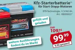 Sonderpreis Baumarkt Voltecc Kfz-Starterbatterie für Start-Stopp-Motoren Angebot