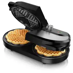 Netto Marken-Discount Arendo, Waffeleisen doppelt für 2 Herzwaffeln, 1400 W, Temperaturregler, silber/schwarz Angebot