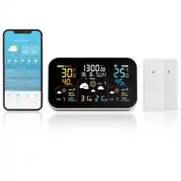 Netto Marken-Discount Brandson, Funk Wetterstation mit Wlan & Farbdisplay, App & 2 Außensensoren, nan Angebot