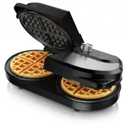 Netto Marken-Discount Arendo, Waffeleisen doppelt für 2 Belgische Waffeln, 1400 W, Temperaturregler, silber/schwarz Angebot