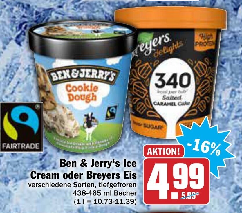 Ben&Jerry's o. Breyers Eis 438465ml Angebot bei AEZ