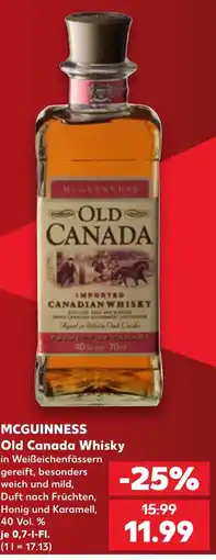 Kaufland MCGUINNESS Old Canada Whisky Angebot