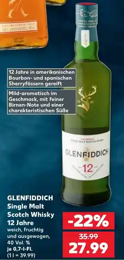 Kaufland GLENFIDDICH Single Malt Scotch Whisky 12 Jahre Angebot