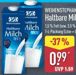 Aldi Nord Weihenstephan Haltbare Milch Angebot