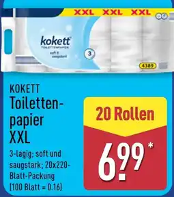 Aldi Nord KOKETT Toilettenpapier XXL Angebot