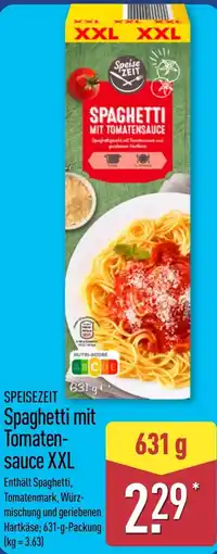 Aldi Nord Speisezeit Spaghetti mit Tomatensauce XXL Angebot