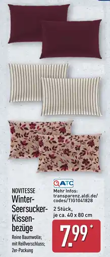 Aldi Nord NOVITESSE Winter-Seersucker-Kissenbezüge Angebot