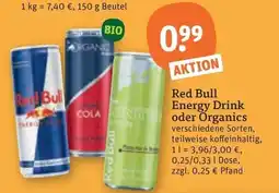 tegut Red Bull Energy Drink oder Organics Angebot