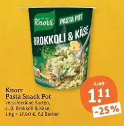 tegut Knorr Pasta Snack Pot Angebot