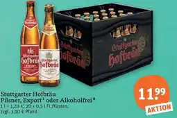 tegut Stuttgarter Hofbräu Pilsner, Export oder Alkoholfrei Angebot