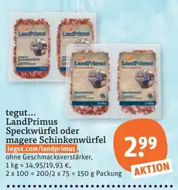 tegut LandPrimus Speckwürfel oder magere Schinkenwürfel Angebot