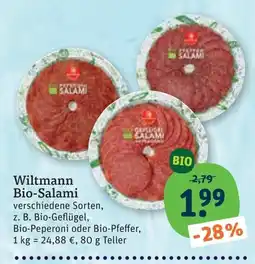 tegut Wiltmann Bio-Salami Angebot