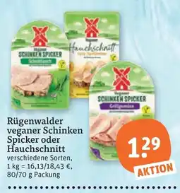 tegut Rügenwalder veganer Schinken Spicker oder Hauch Schnitt Angebot