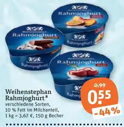tegut Weihenstephan Rahmjoghurt Angebot