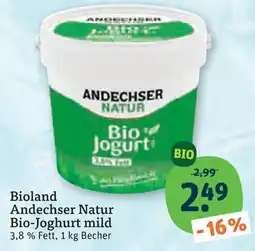 tegut Andechser Natur Bio-Joghurt mild Angebot