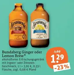 tegut Bundaberg Ginger oder Lemon Brew Angebot