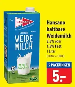 Famila Nord Ost Hansano haltbare Weidemilch Angebot